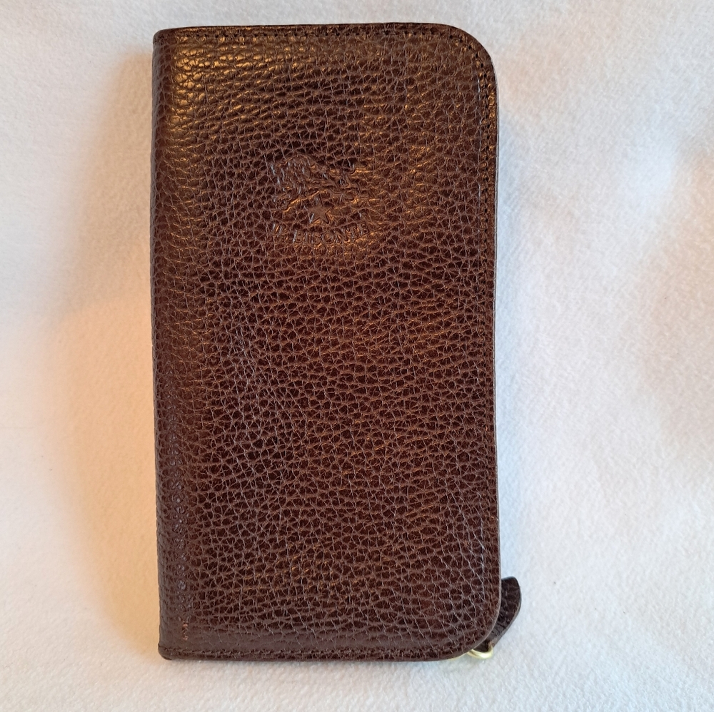 IL BISONTE Vintage Zip Around Leather Wallet - Italy